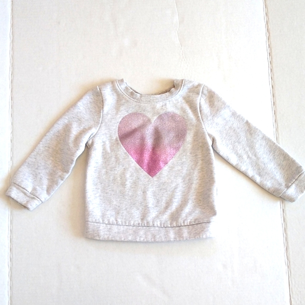 The children's place glitter heart sweatshirt